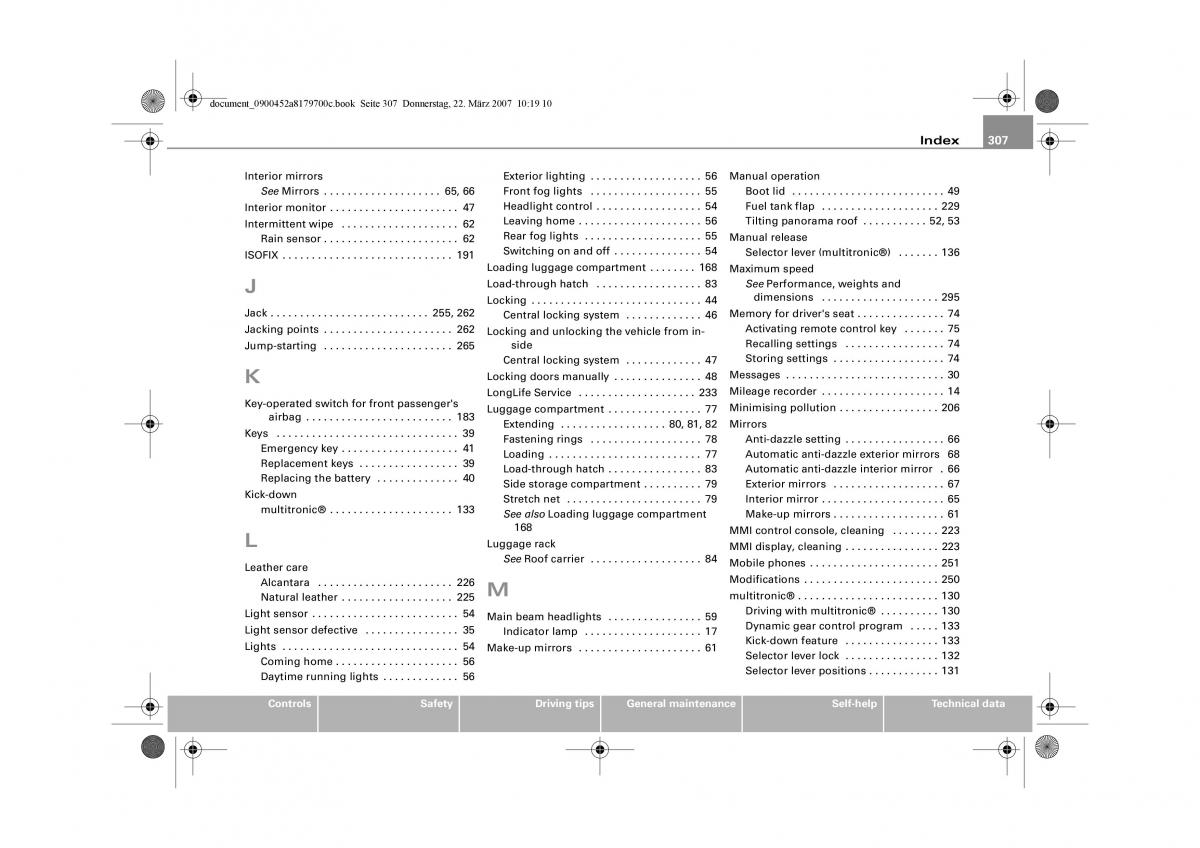 Audi A5 owners manual / page 309