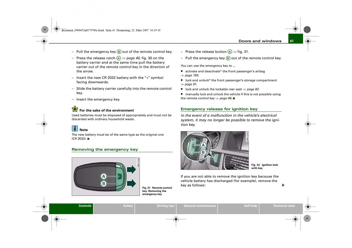 Audi A5 owners manual / page 43