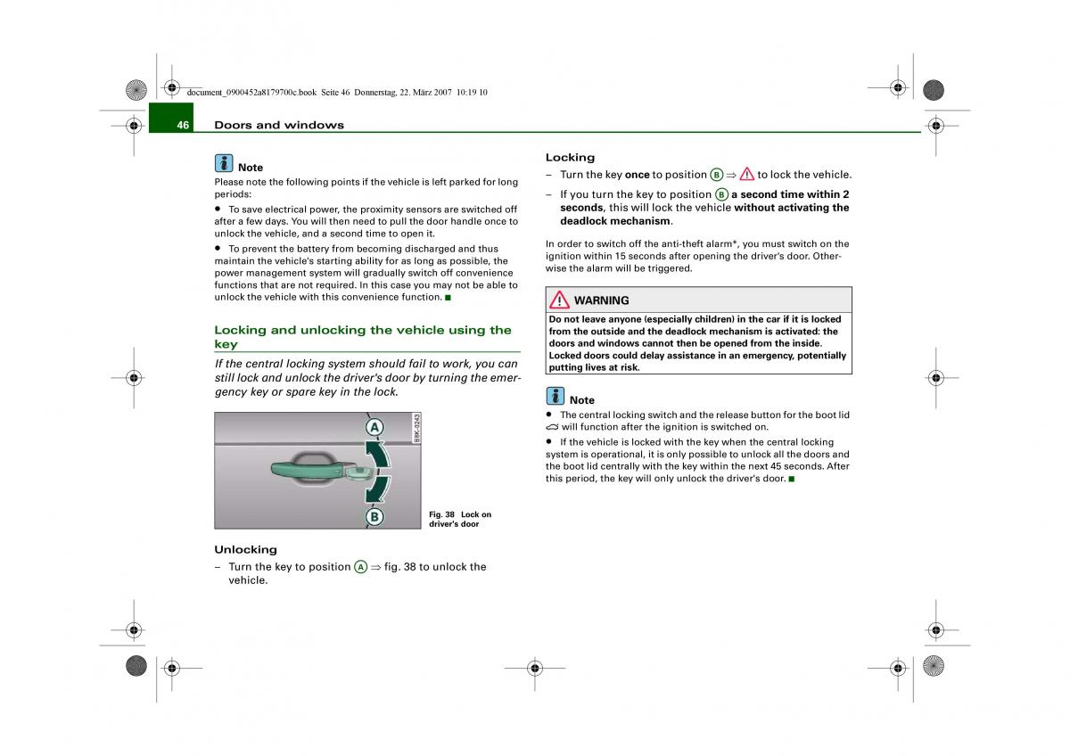 Audi A5 owners manual / page 48