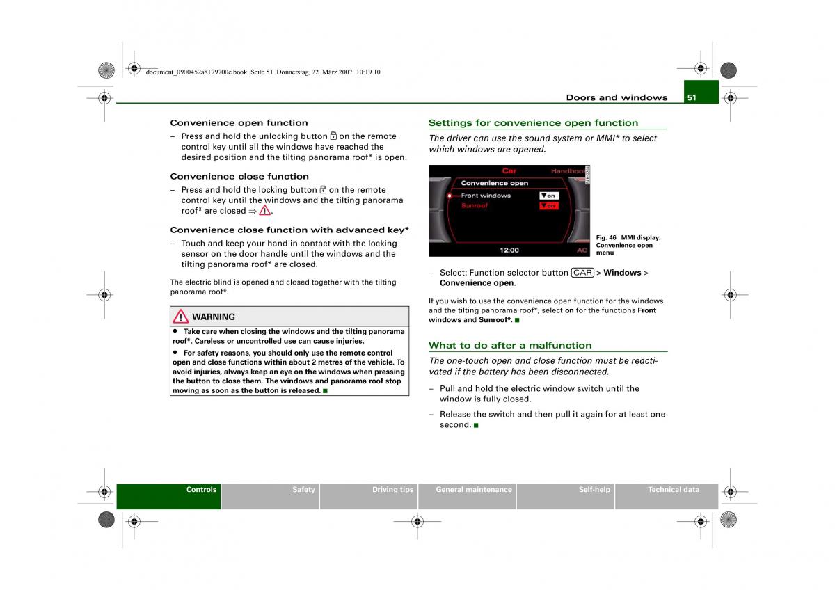 Audi A5 owners manual / page 53