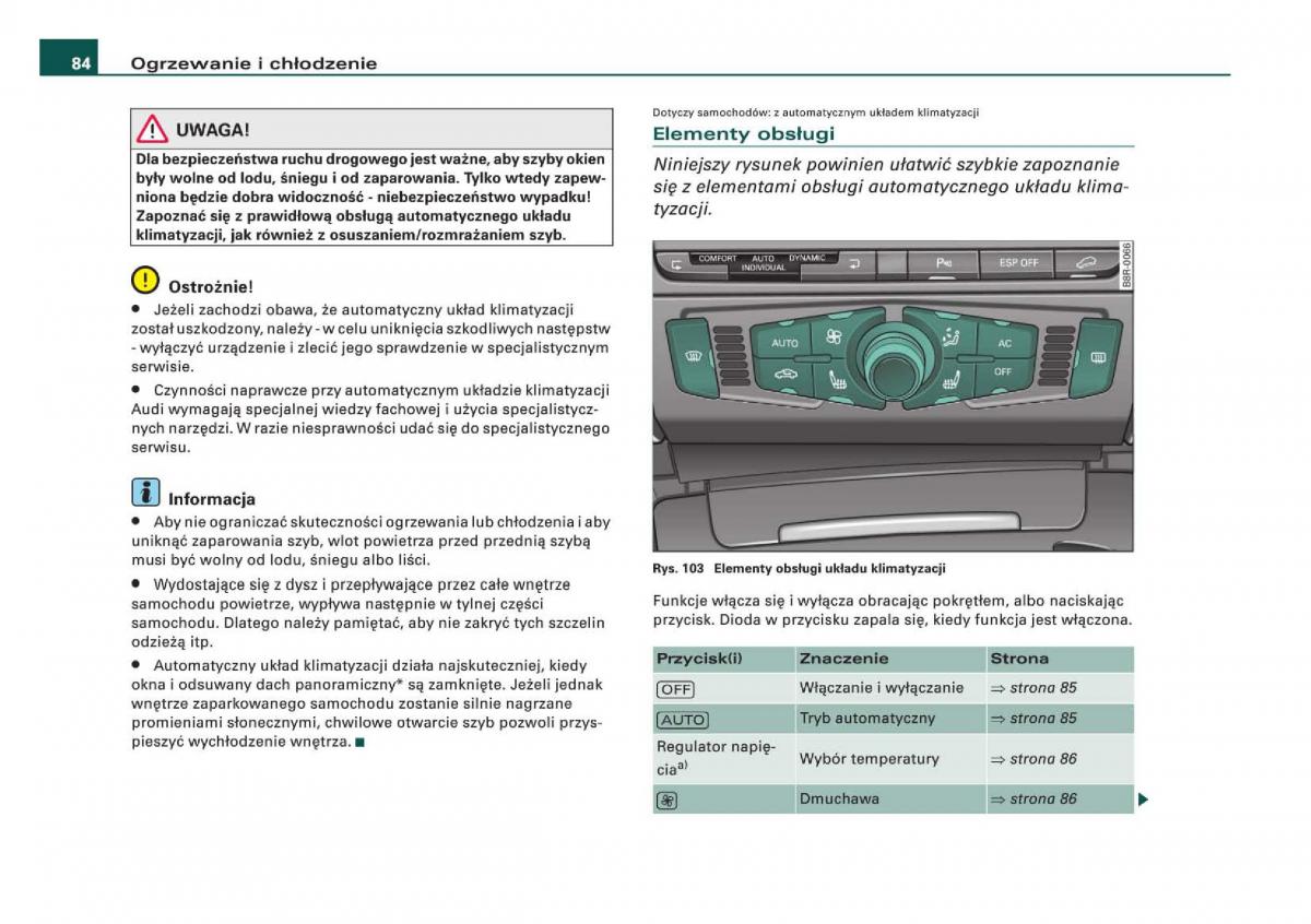 Audi Q5 instrukcja / page 86