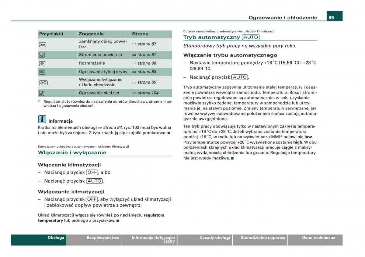 Audi Q5 instrukcja / page 87