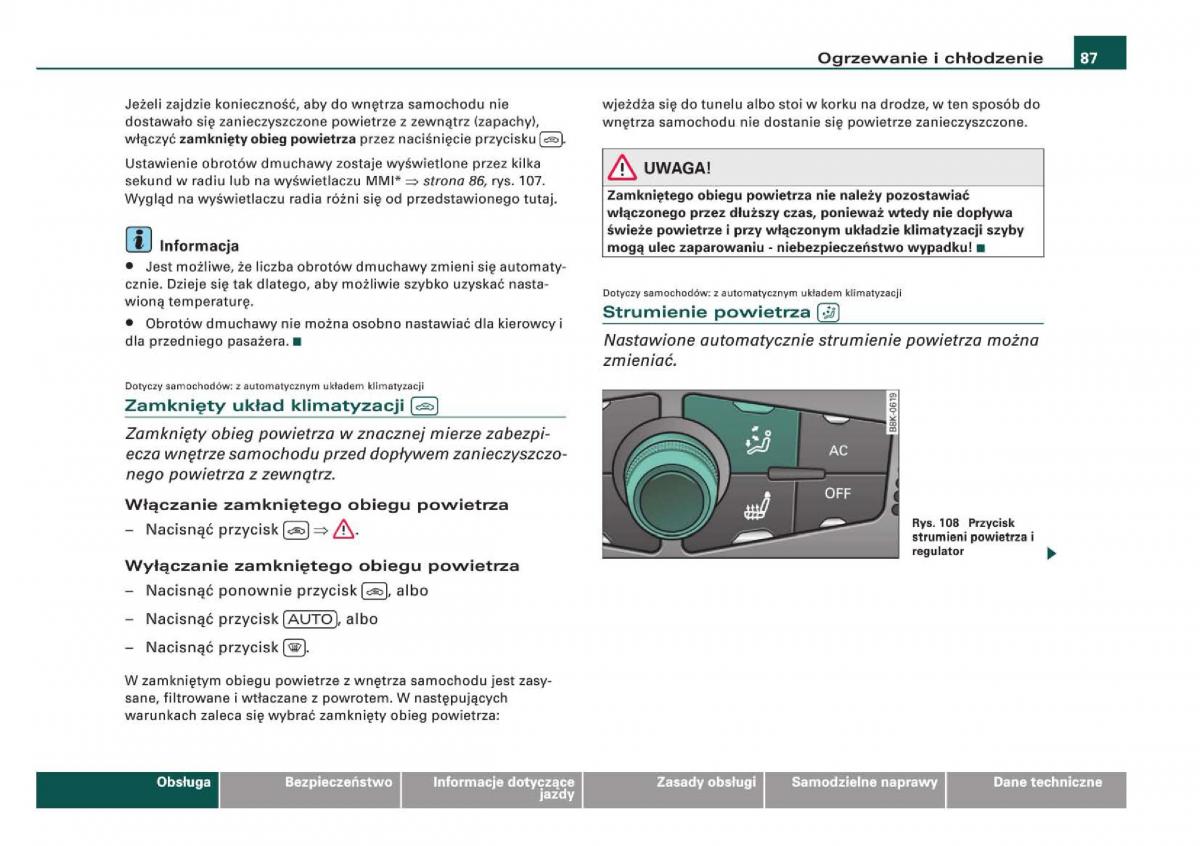 Audi Q5 instrukcja / page 89