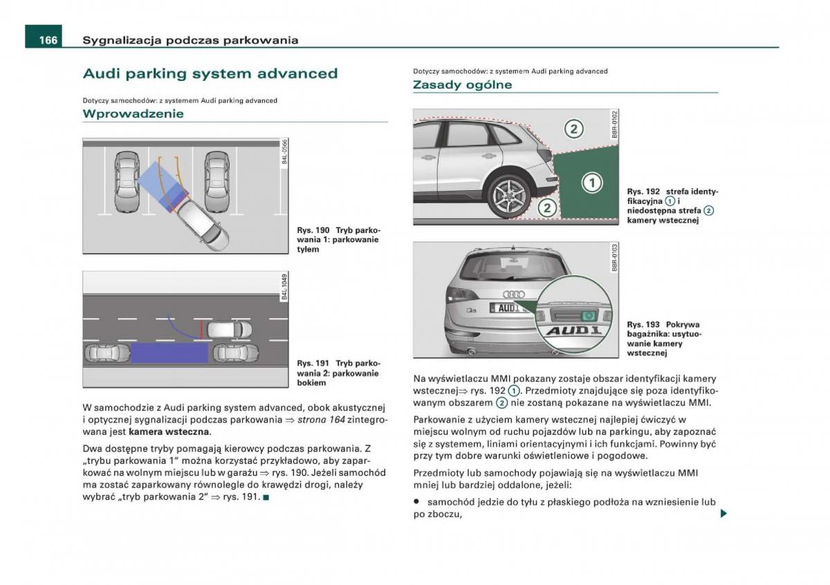 manual Audi Q5 instrukcja / page 168