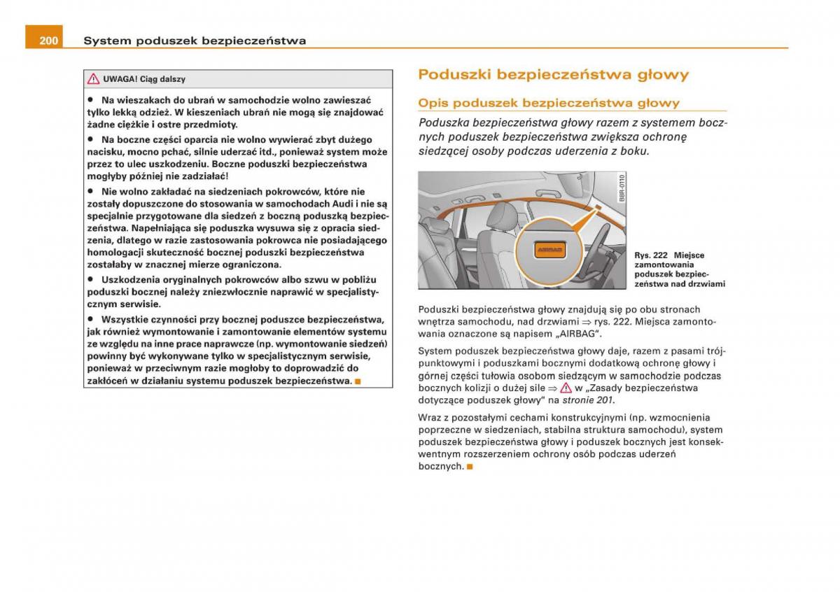 manual Audi Q5 instrukcja / page 202