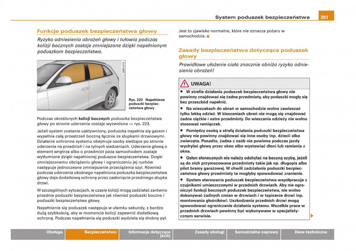 manual Audi Q5 instrukcja / page 203