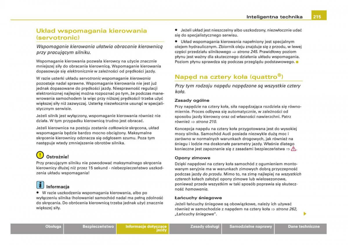 Audi Q5 instrukcja / page 217