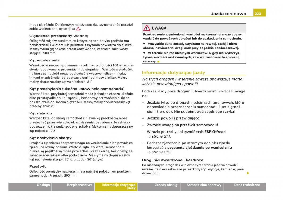 manual Audi Q5 instrukcja / page 225