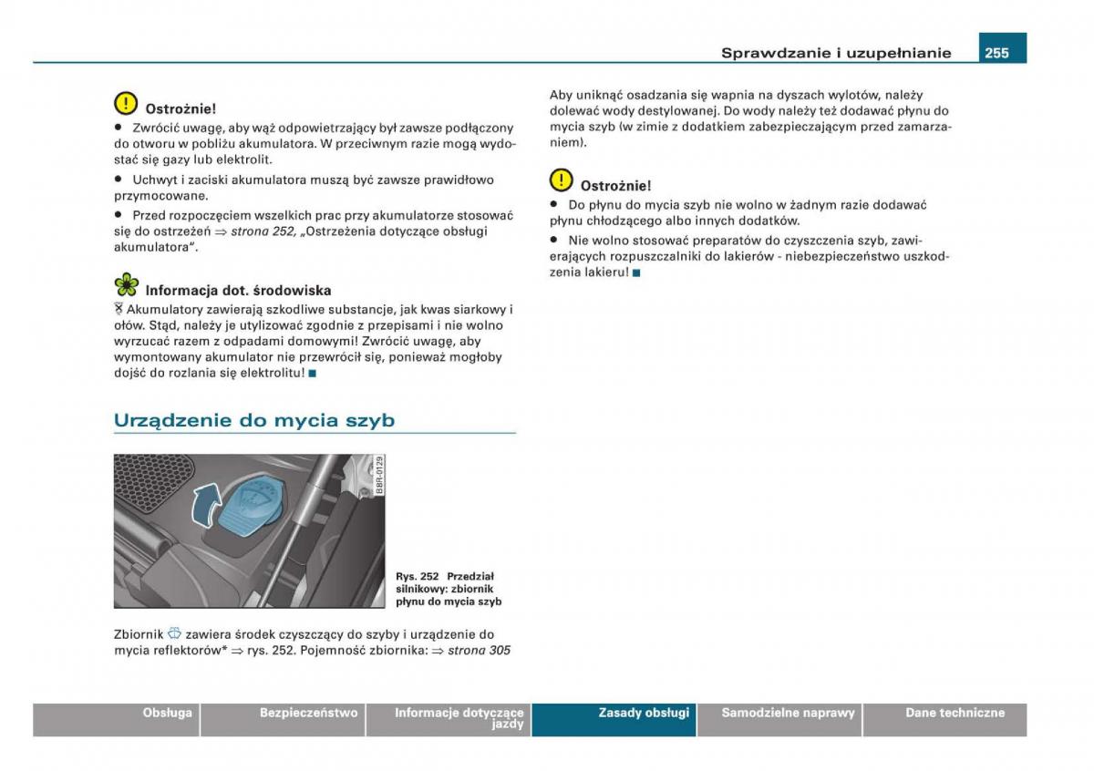 manual Audi Q5 instrukcja / page 257