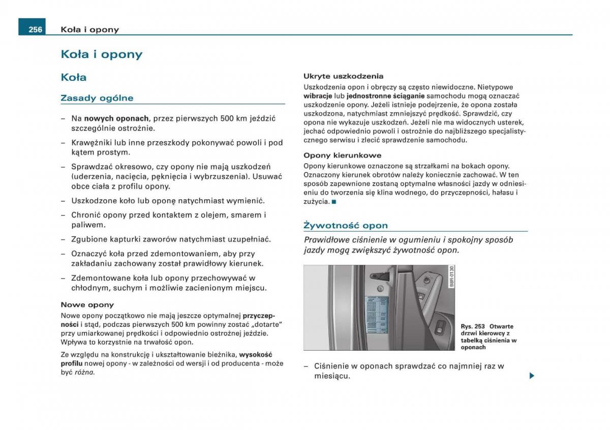 manual Audi Q5 instrukcja / page 258