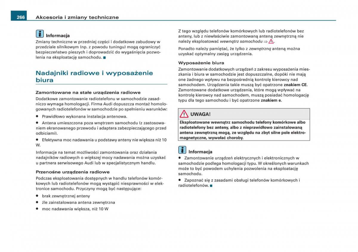 manual Audi Q5 instrukcja / page 268