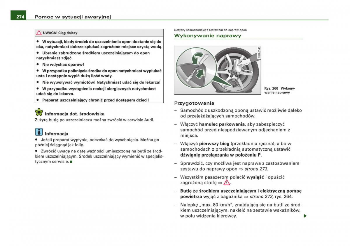 manual Audi Q5 instrukcja / page 276