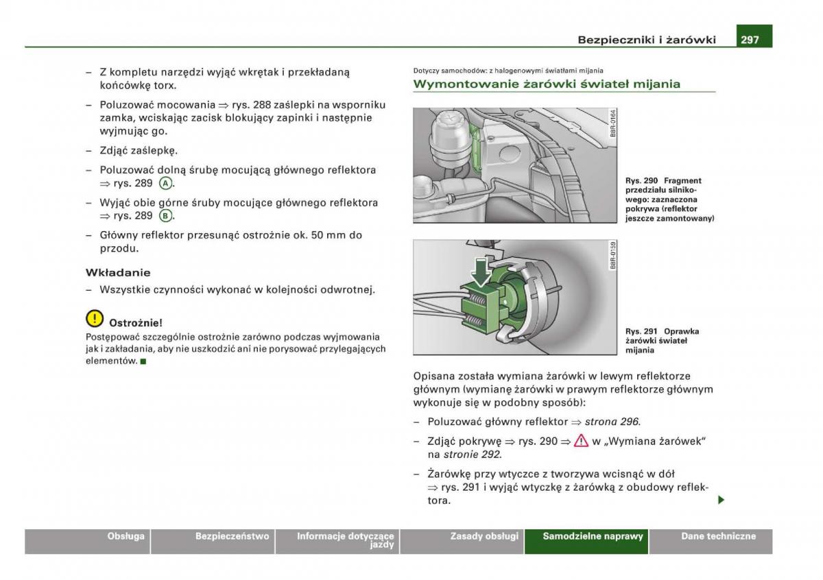 manual Audi Q5 instrukcja / page 299