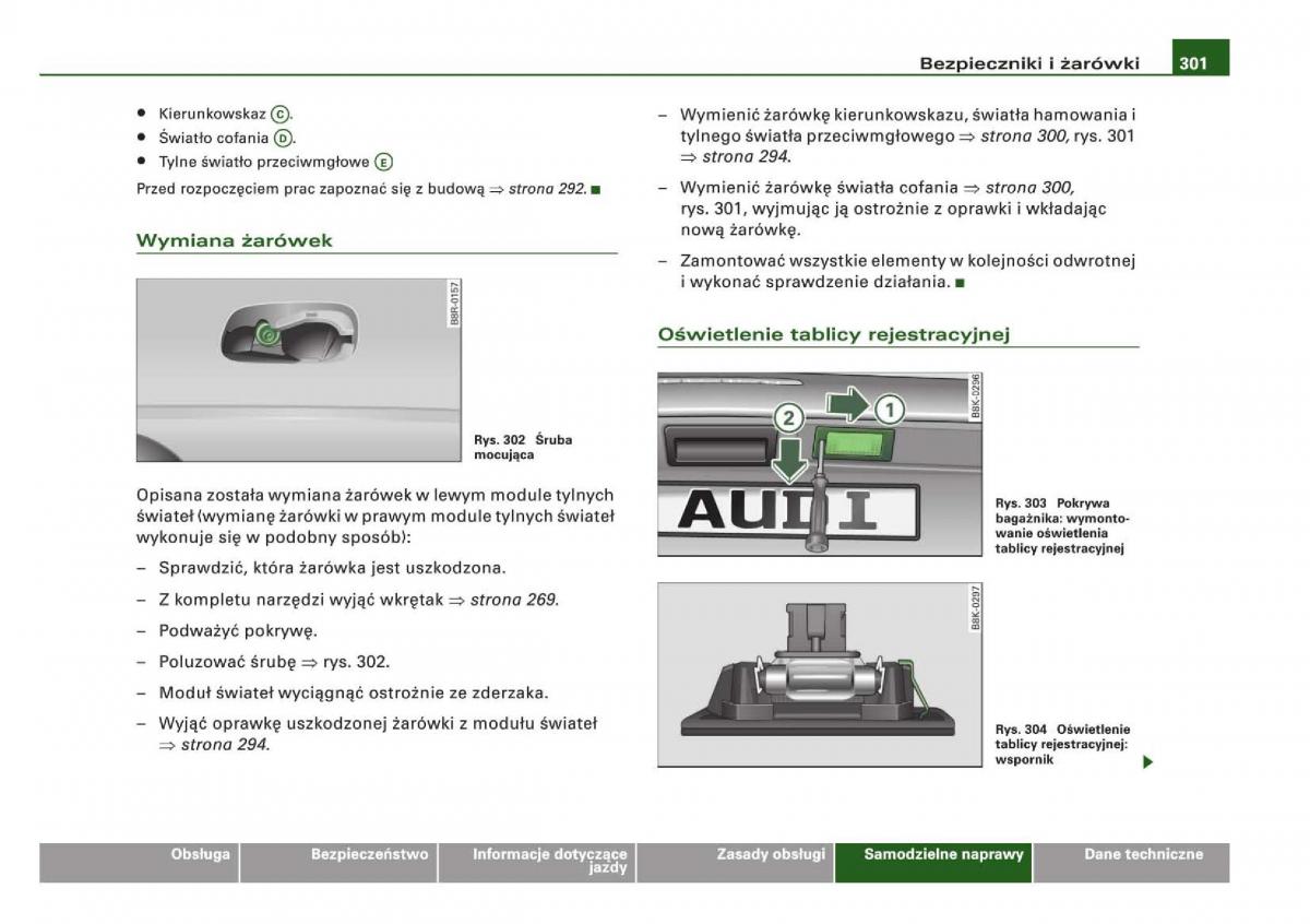 manual Audi Q5 instrukcja / page 303