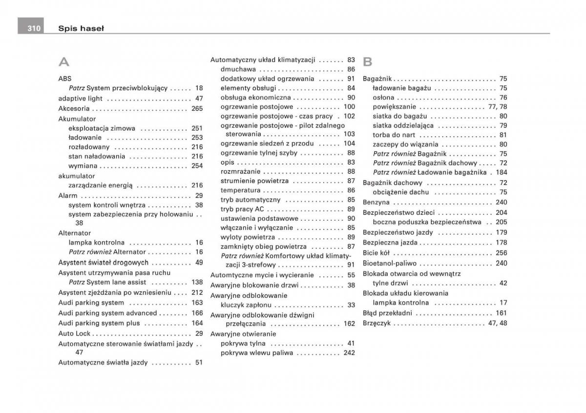 manual Audi Q5 instrukcja / page 312