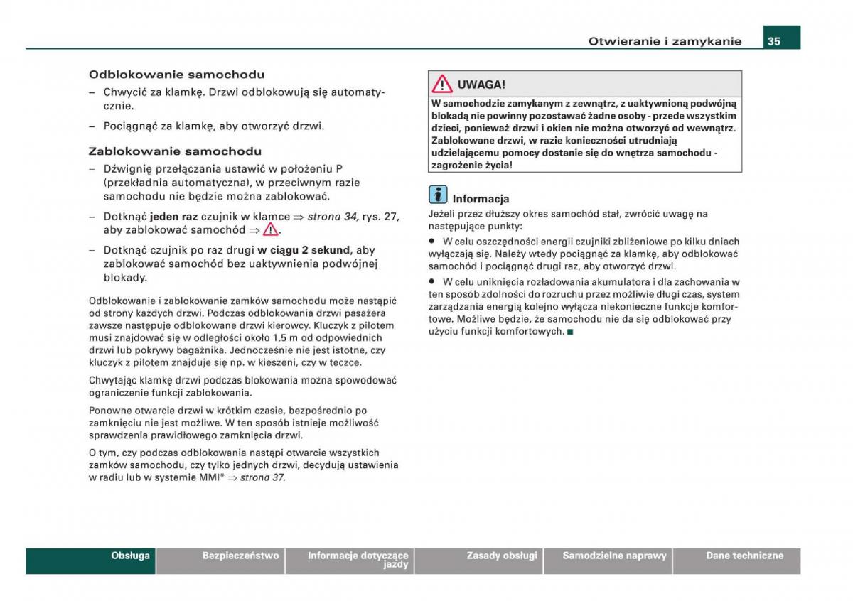 manual Audi Q5 instrukcja / page 37