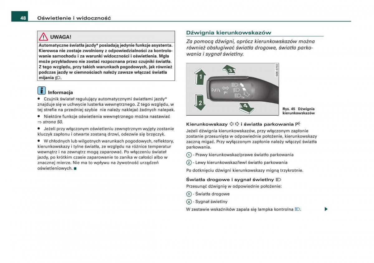 Audi Q5 instrukcja / page 50