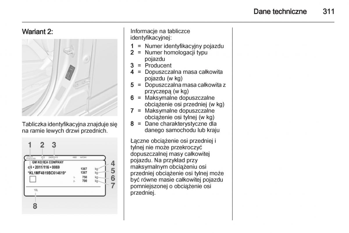 Chevrolet Orlando instrukcja obslugi / page 313