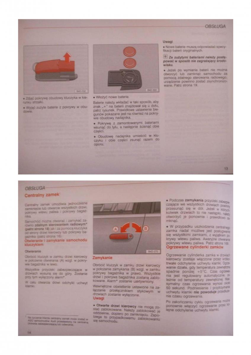 Audi A8 D2 instrukcja obslugi / page 67