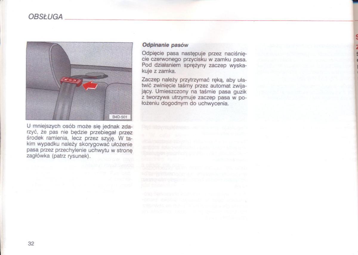 Audi A8 D2 instrukcja obslugi / page 32