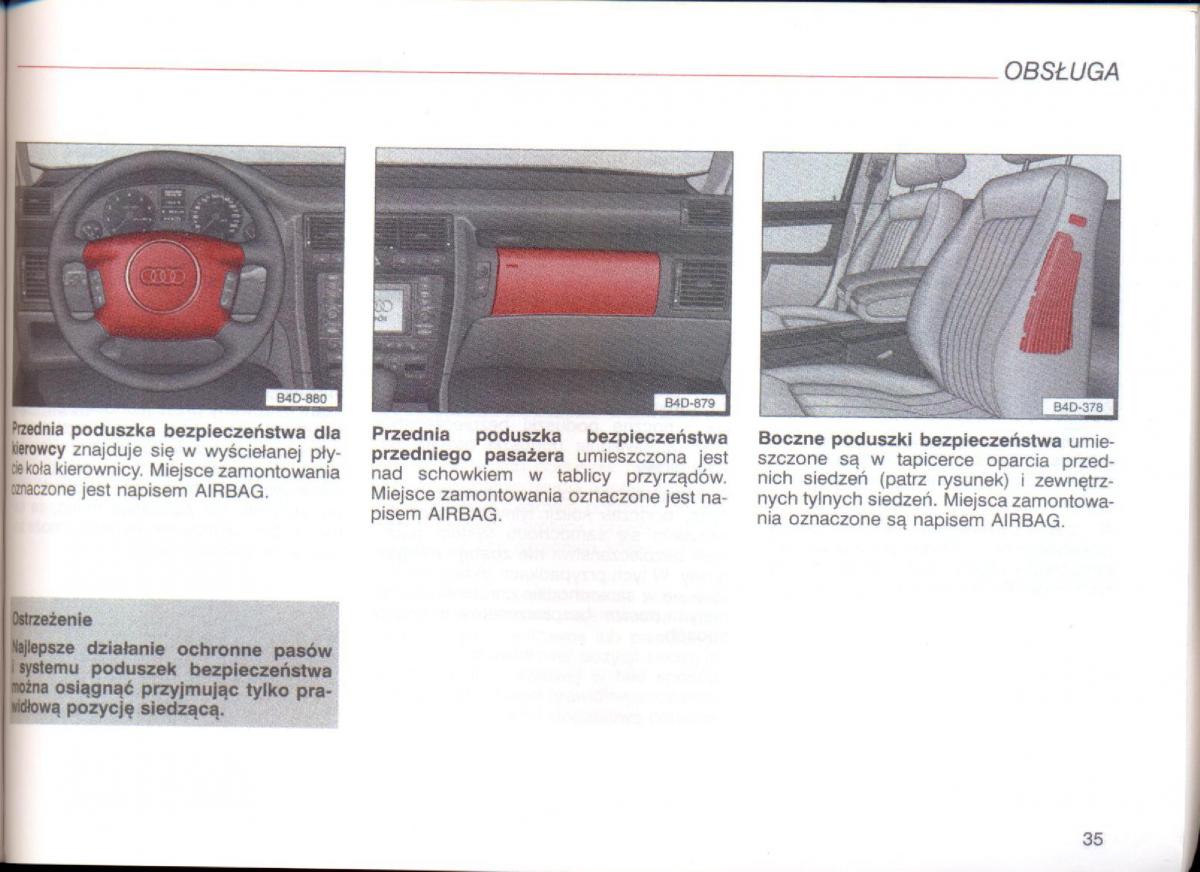 Audi A8 D2 instrukcja obslugi / page 35