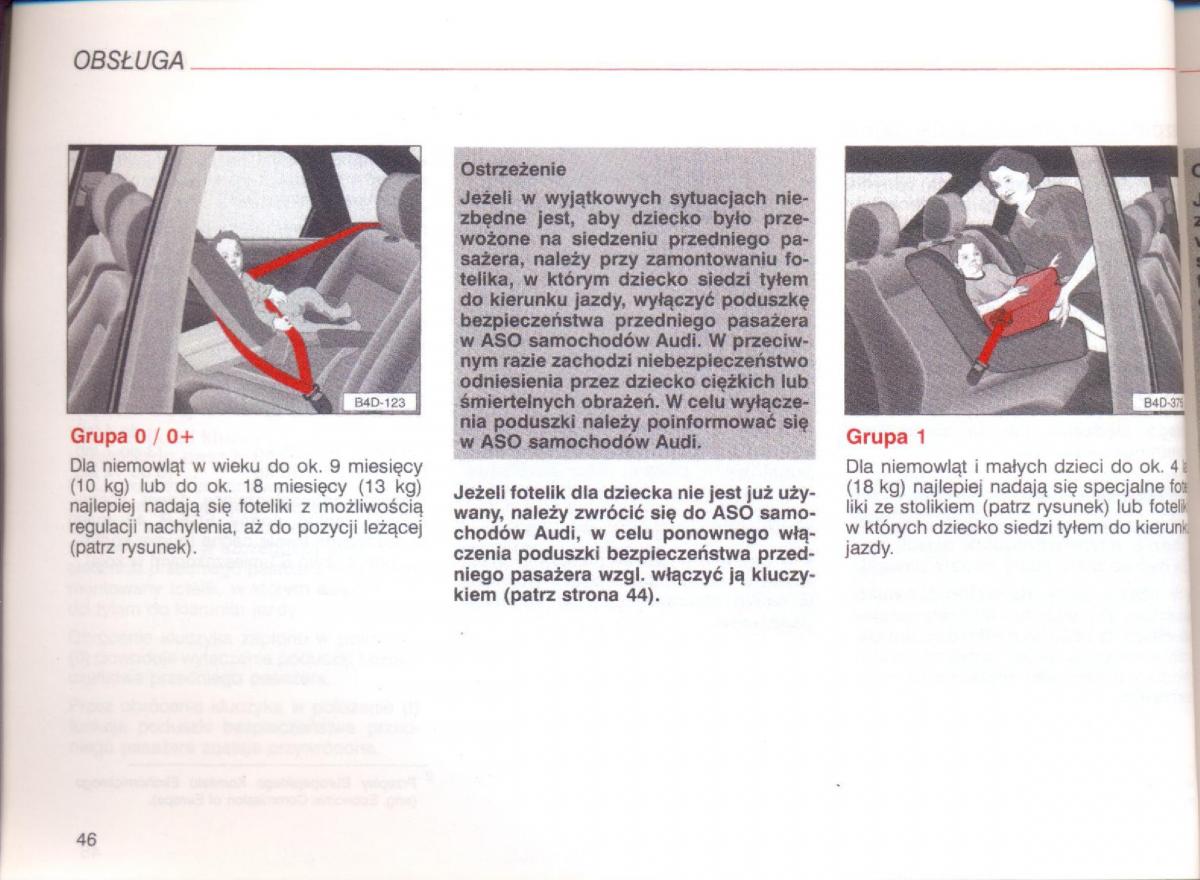 Audi A8 D2 instrukcja obslugi / page 46