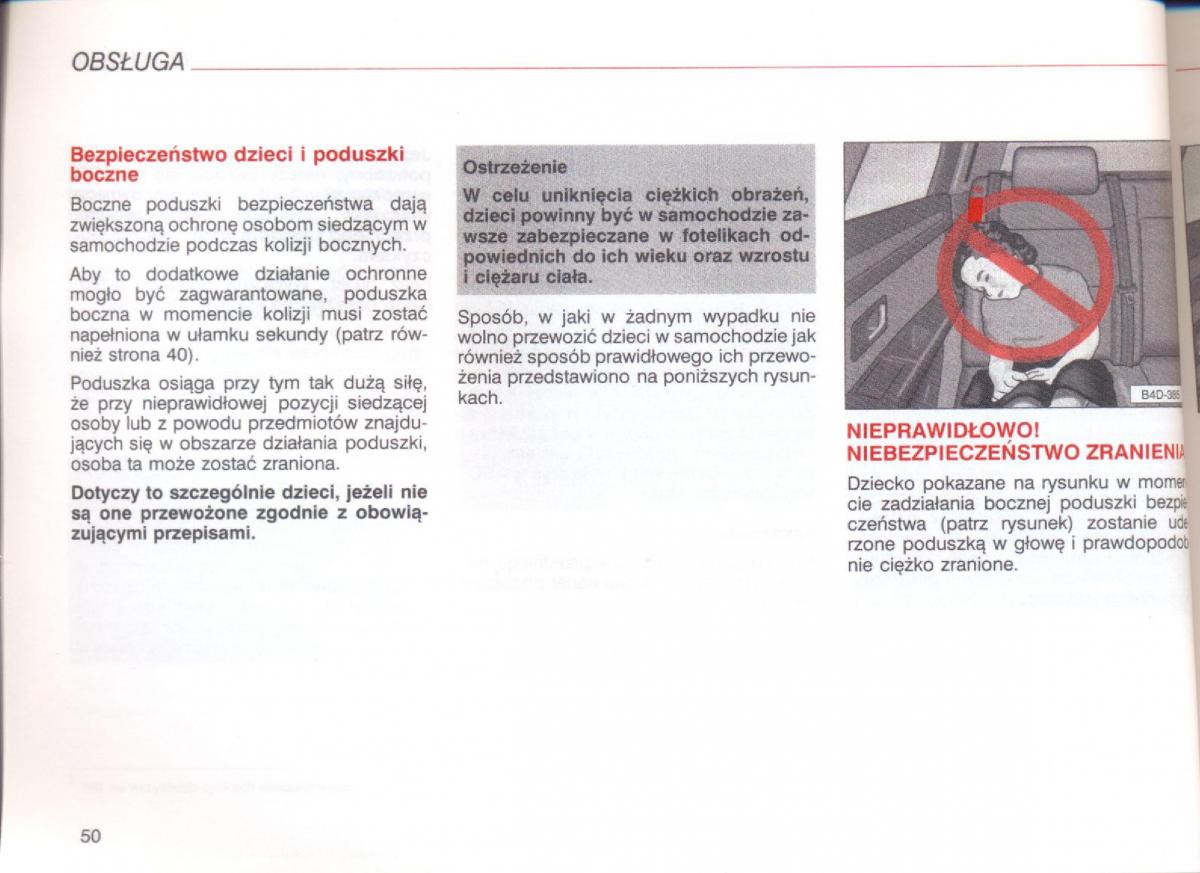 Audi A8 D2 instrukcja obslugi / page 50