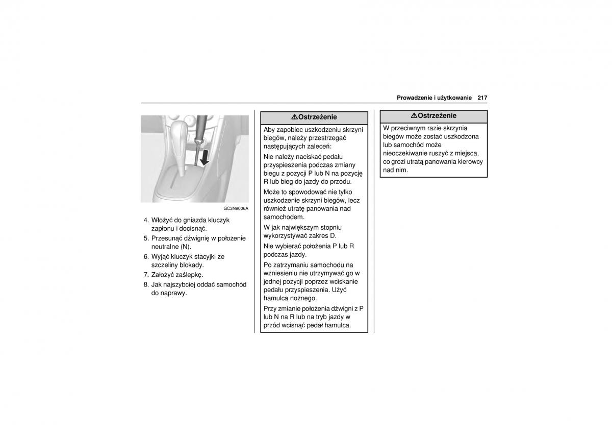 Chevrolet Trax instrukcja obslugi / page 219