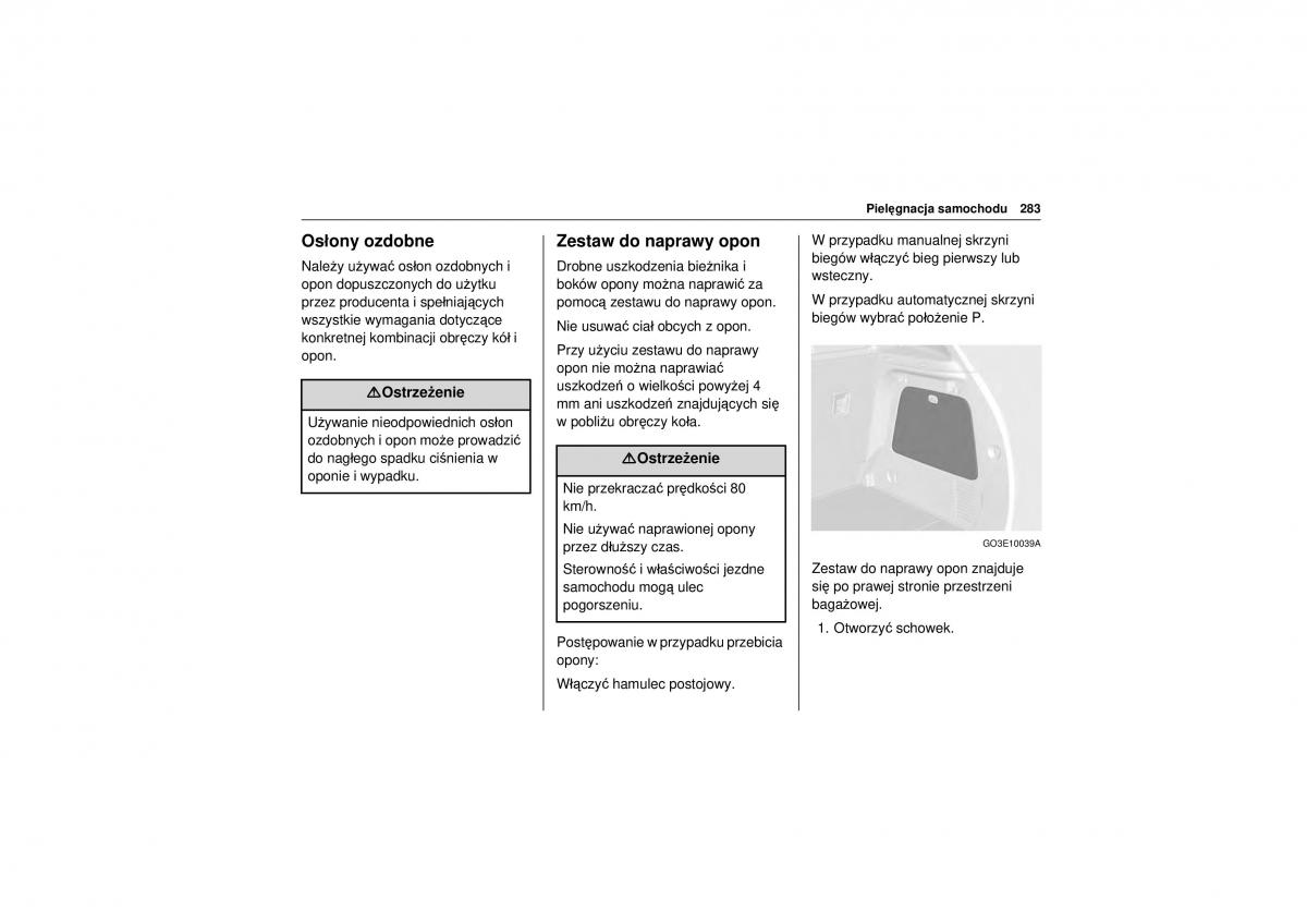 Chevrolet Trax instrukcja obslugi / page 285