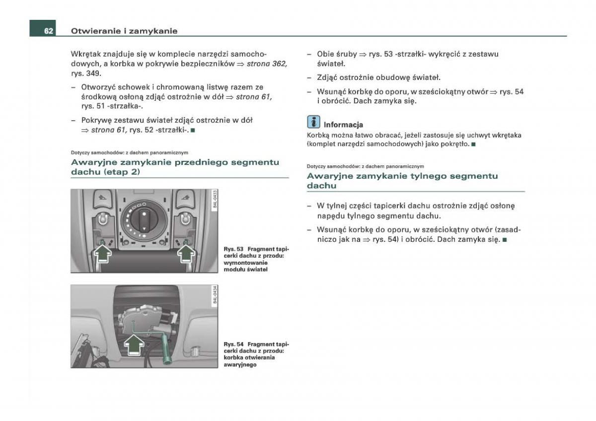 Audi Q7 I 1 instrukcja obslugi / page 62