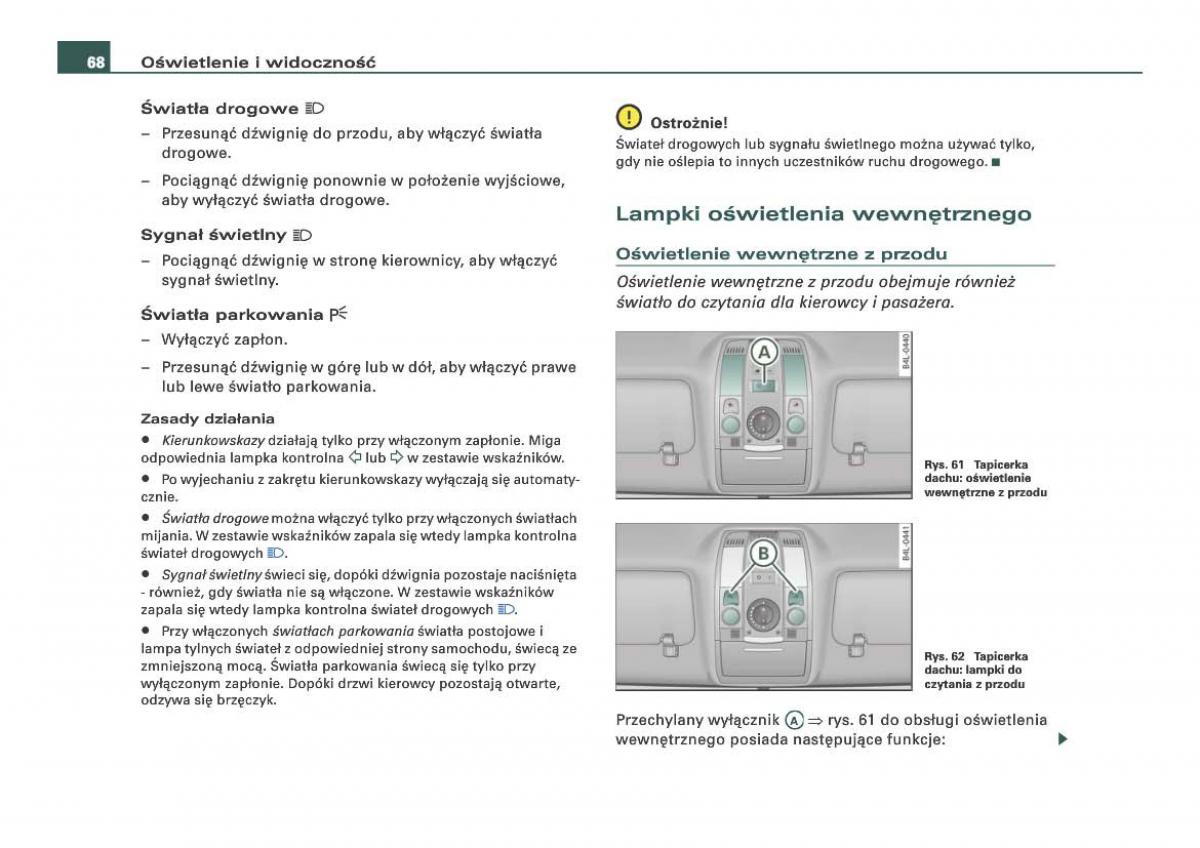 Audi Q7 I 1 instrukcja obslugi / page 68