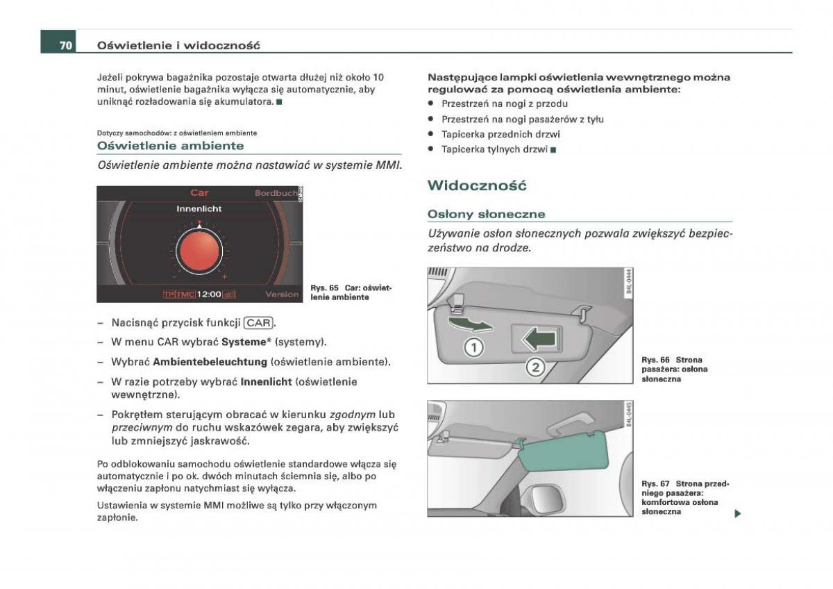 Audi Q7 I 1 instrukcja obslugi / page 70