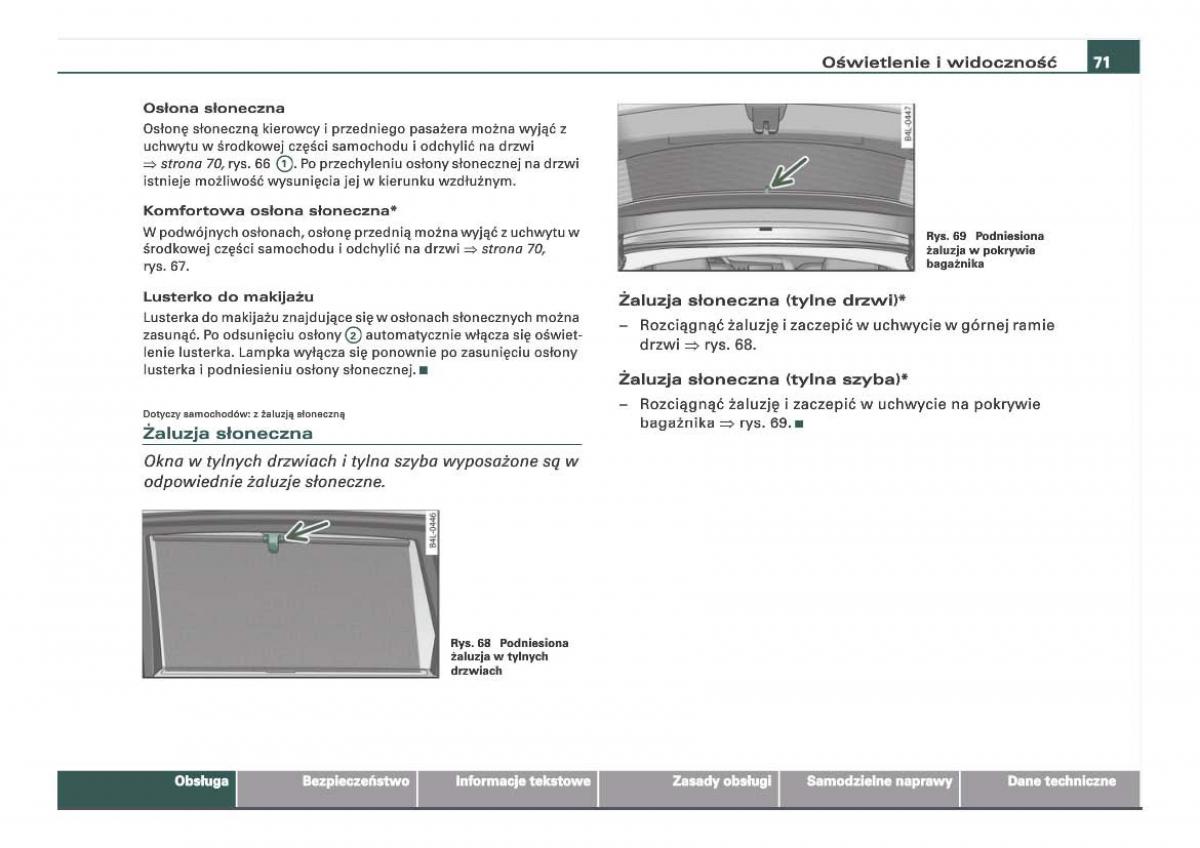 Audi Q7 I 1 instrukcja obslugi / page 71