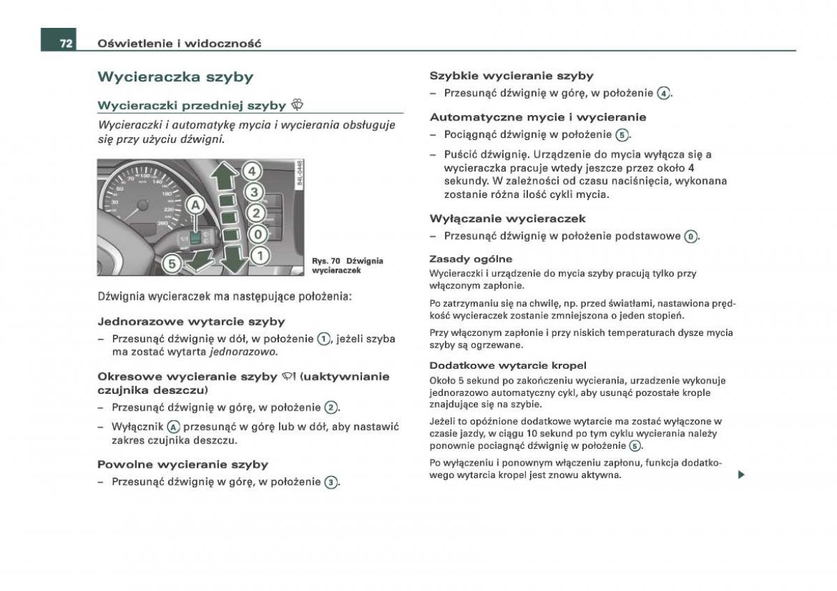 Audi Q7 I 1 instrukcja obslugi / page 72