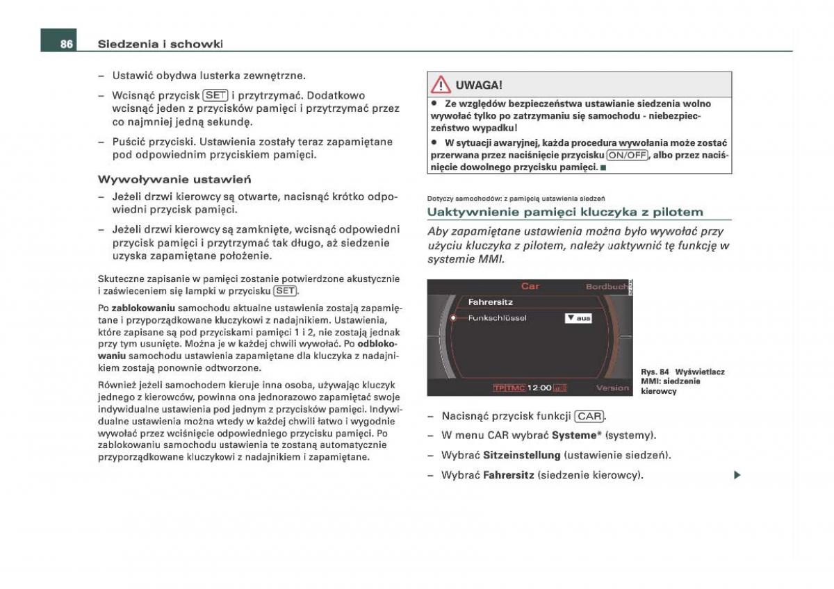 Audi Q7 I 1 instrukcja obslugi / page 86