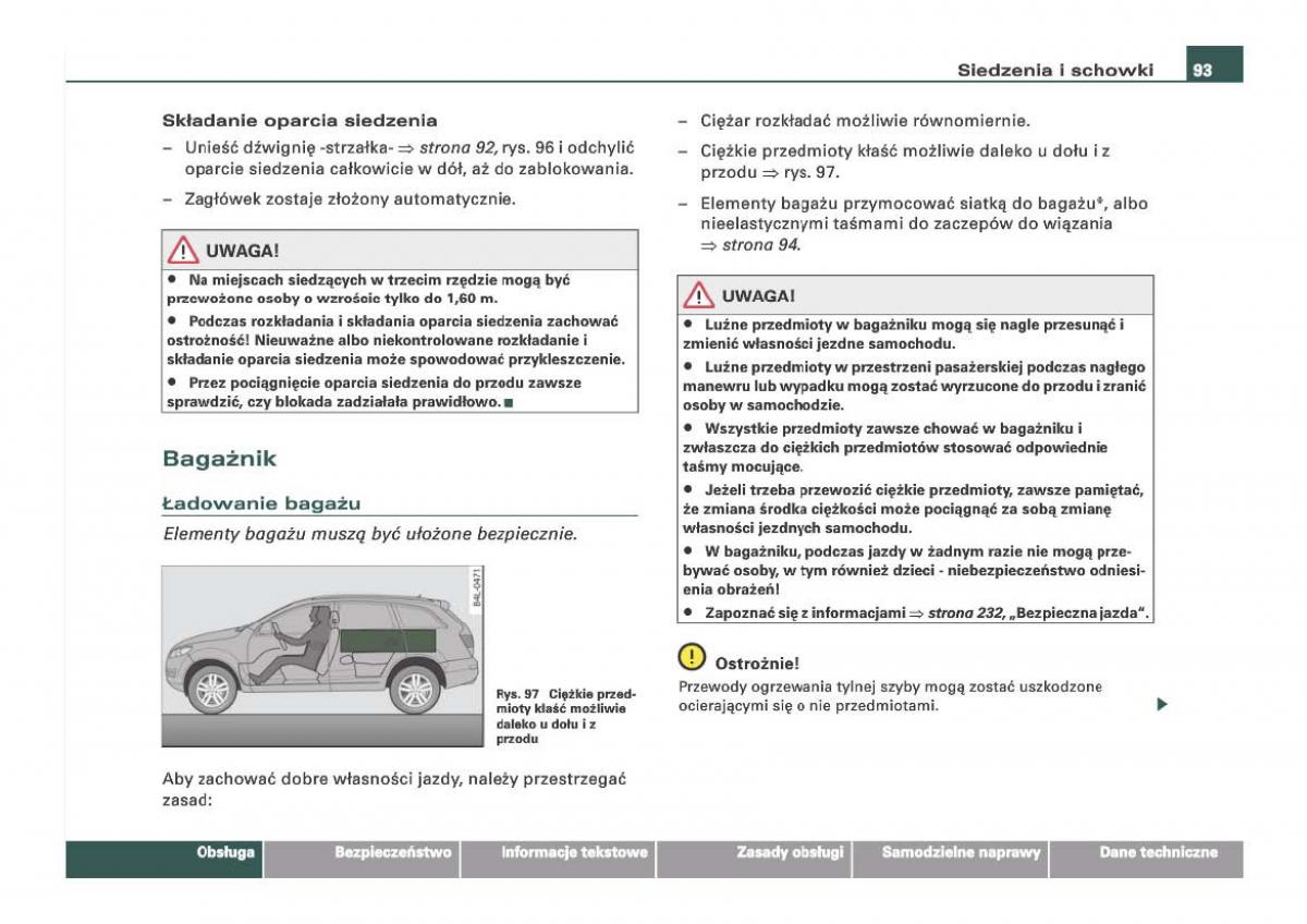 Audi Q7 I 1 instrukcja obslugi / page 93