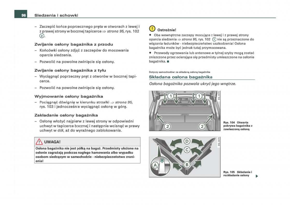 Audi Q7 I 1 instrukcja obslugi / page 96