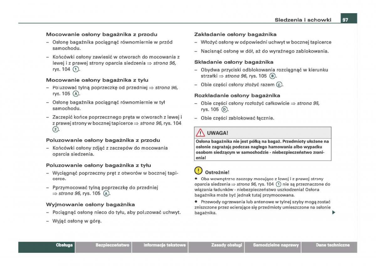 Audi Q7 I 1 instrukcja obslugi / page 97