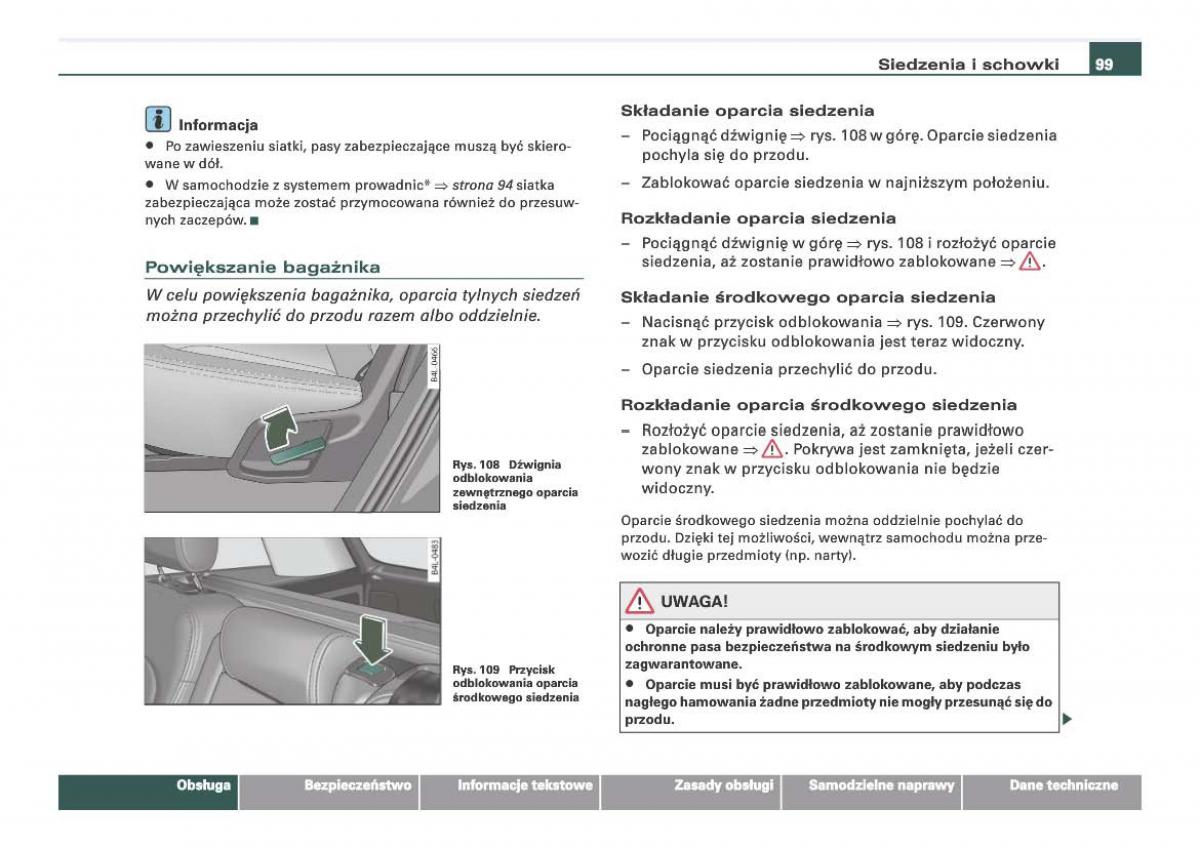 Audi Q7 I 1 instrukcja obslugi / page 99