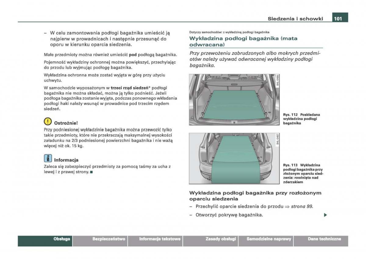 Audi Q7 I 1 instrukcja obslugi / page 101