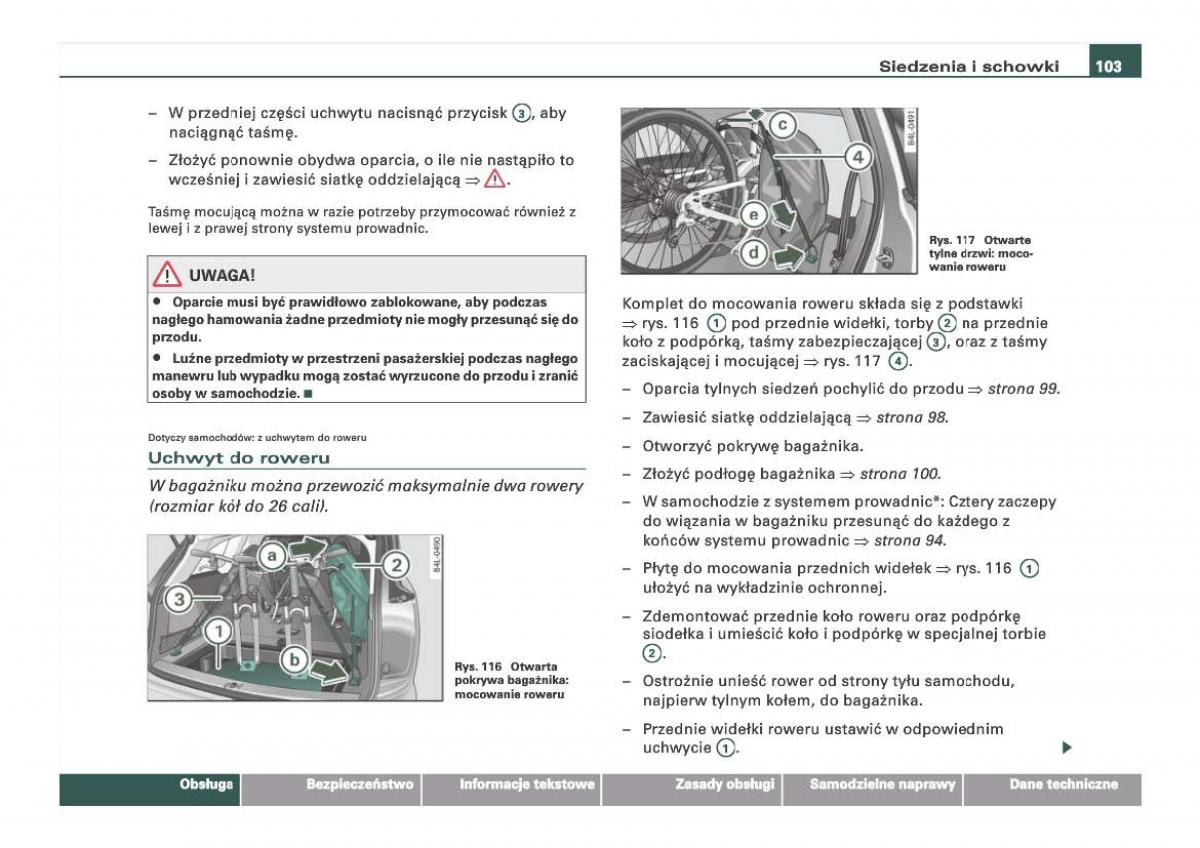 Audi Q7 I 1 instrukcja obslugi / page 103