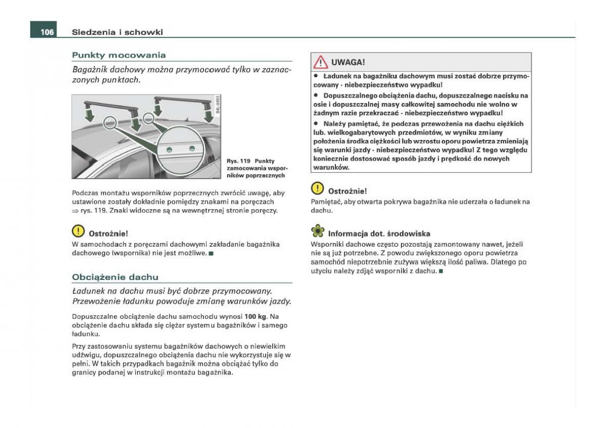 Audi Q7 I 1 instrukcja obslugi / page 106