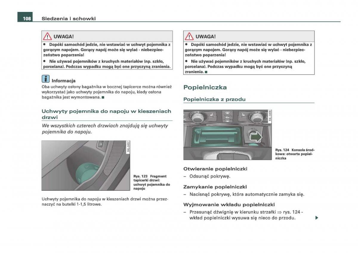 Audi Q7 I 1 instrukcja obslugi / page 108