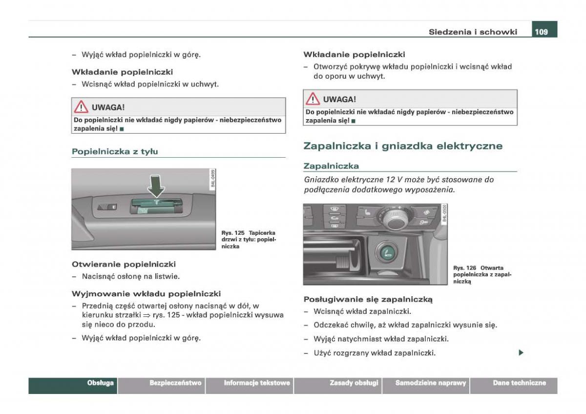 Audi Q7 I 1 instrukcja obslugi / page 109