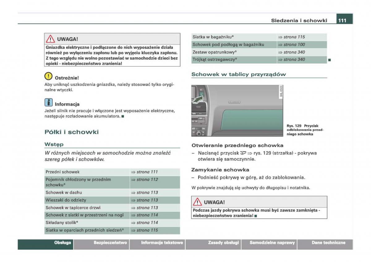 Audi Q7 I 1 instrukcja obslugi / page 111