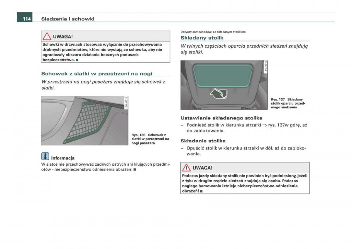 Audi Q7 I 1 instrukcja obslugi / page 114