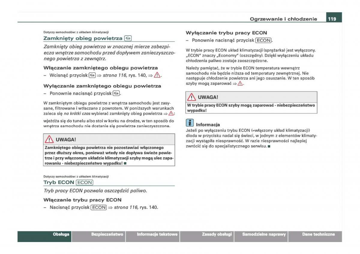 Audi Q7 I 1 instrukcja obslugi / page 119