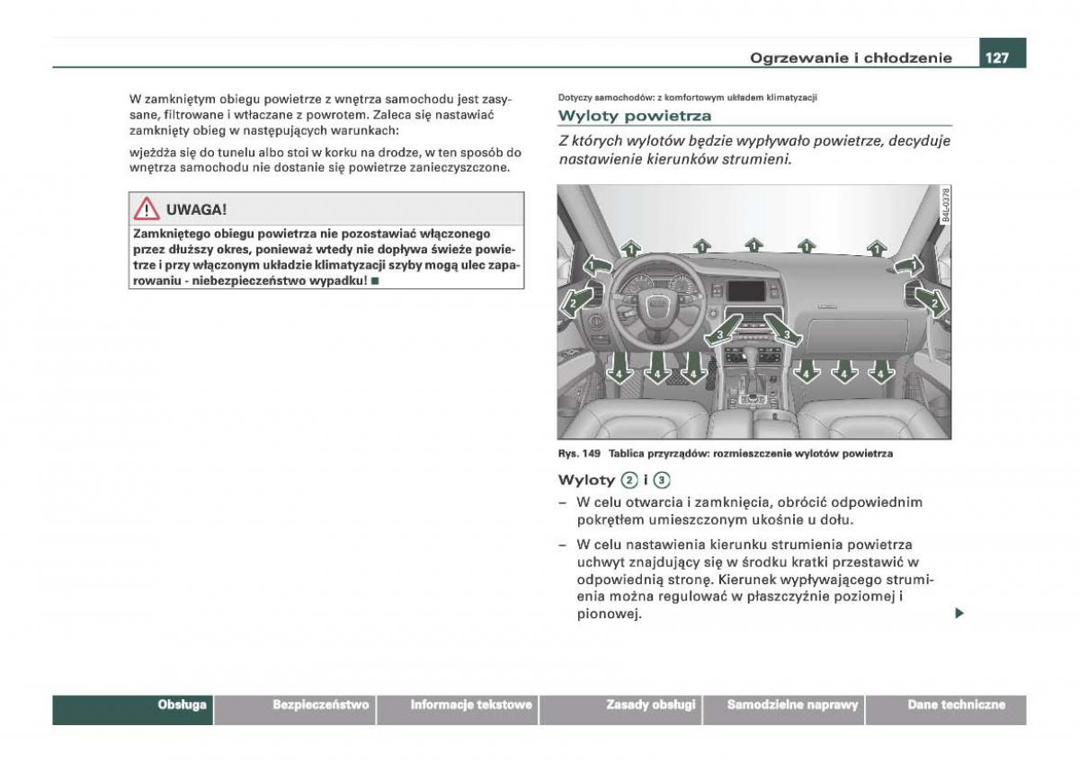 Audi Q7 I 1 instrukcja obslugi / page 127