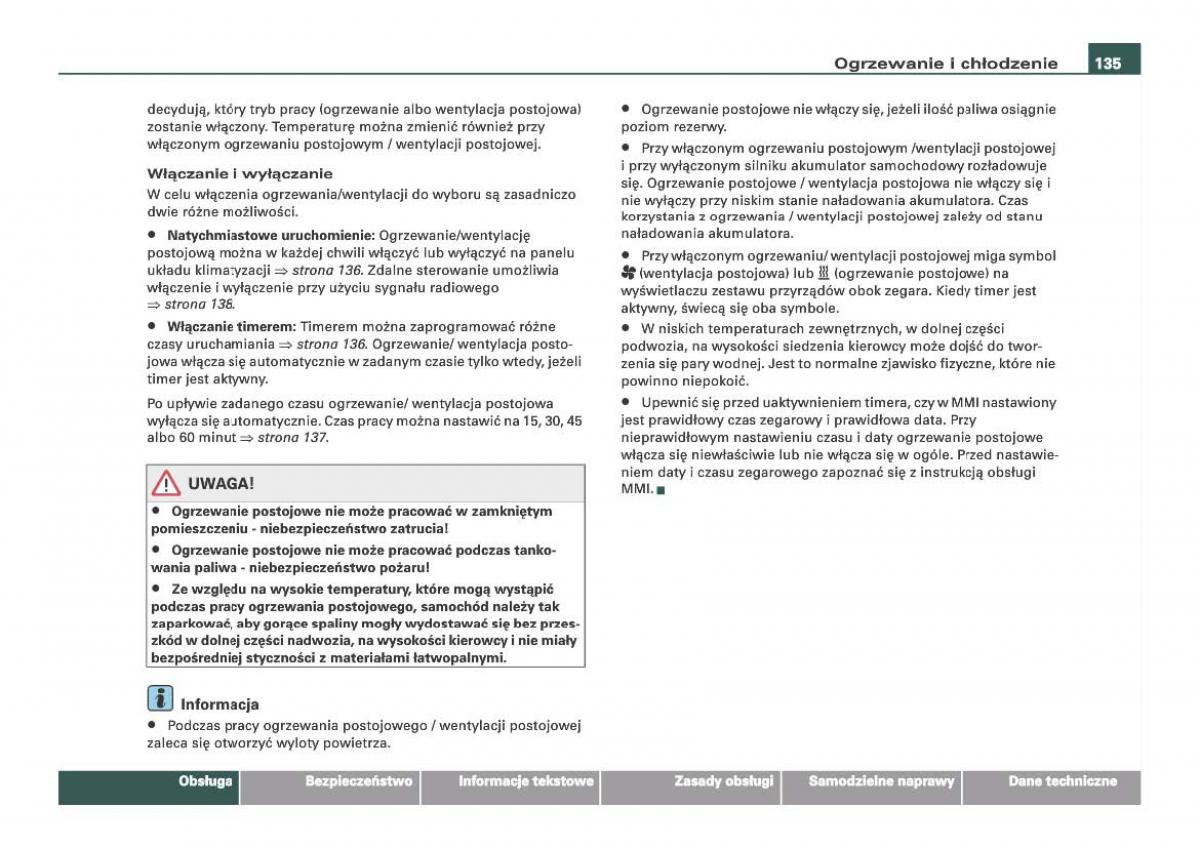 Audi Q7 I 1 instrukcja obslugi / page 135