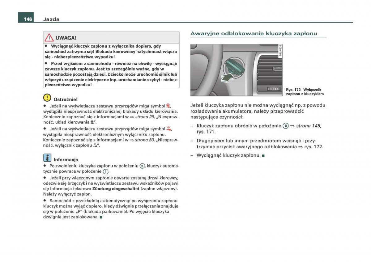 Audi Q7 I 1 instrukcja obslugi / page 146